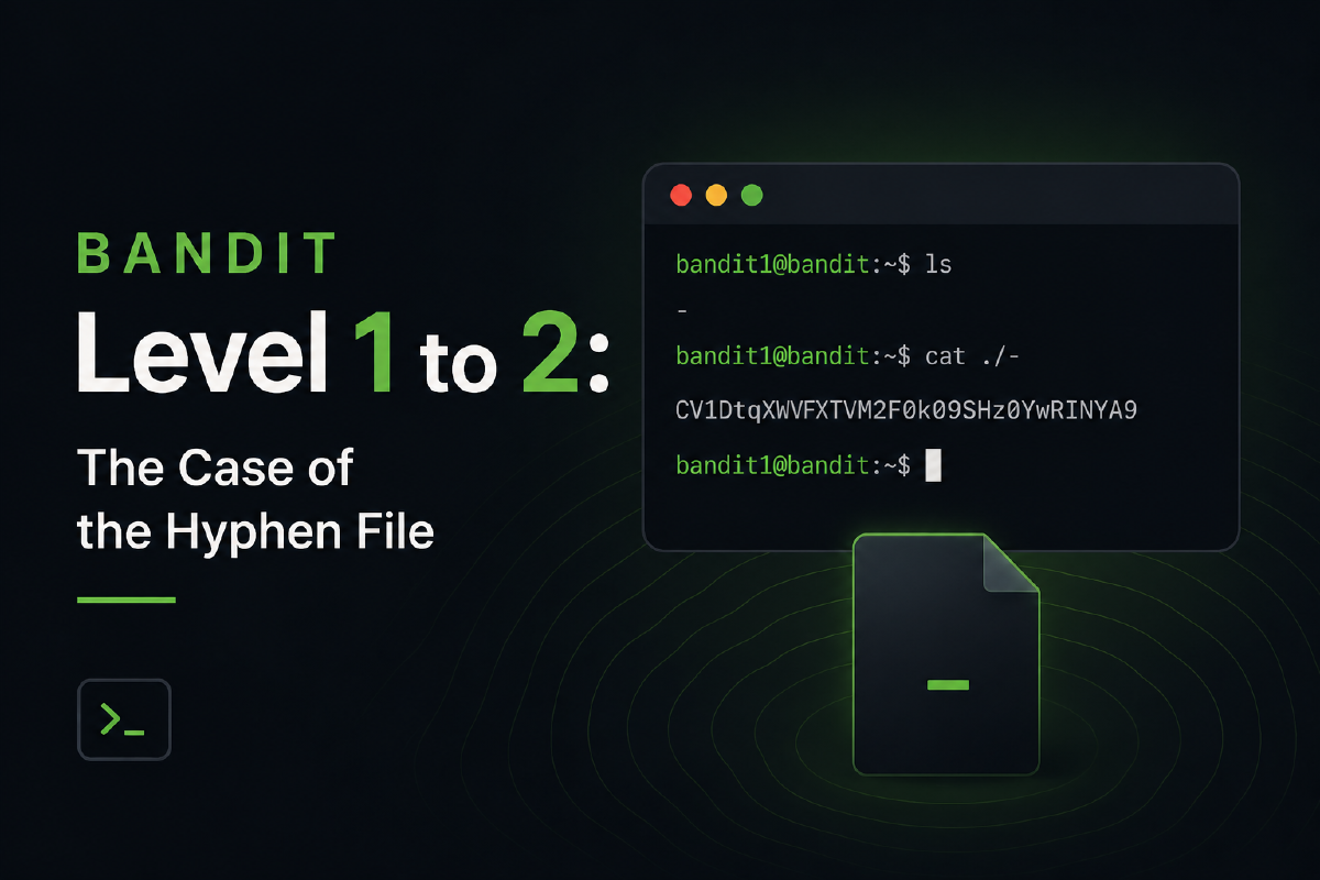 Bandit Level 1 to 2: The Case of the Hyphen File