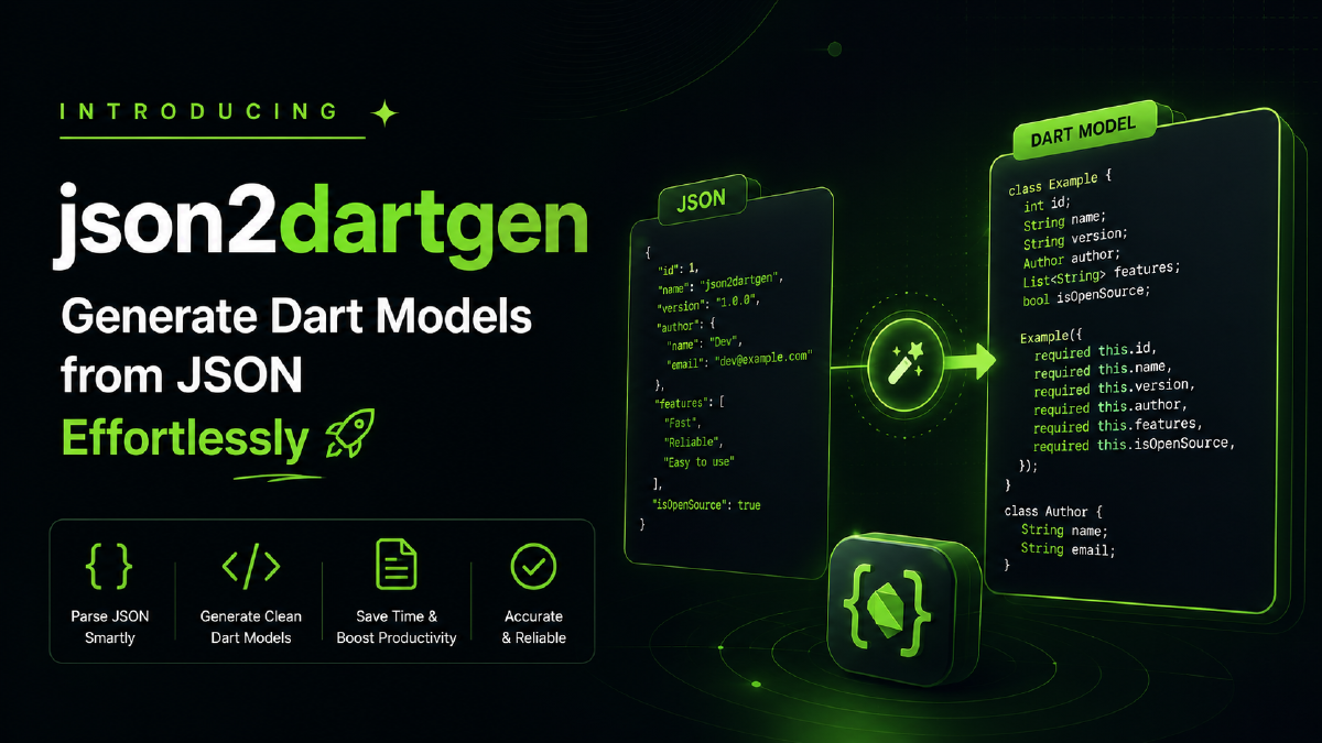Introducing json2dartgen: Generate Dart Models from JSON Effortlessly 🚀